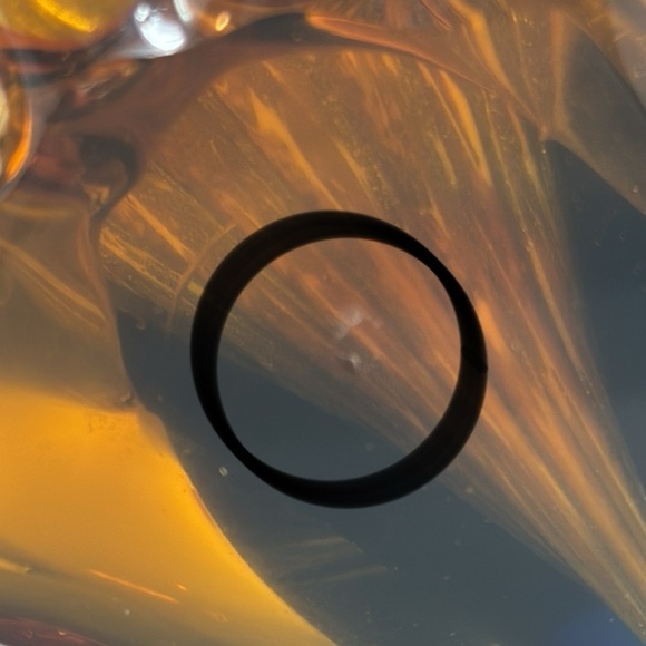 Vintage Art Glass Penguin, Cobalt Blue Gold Striped Handblown - Picture 12 of 12